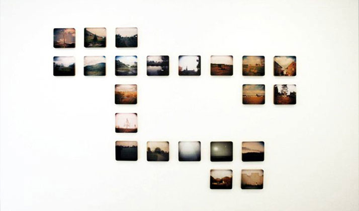 Julia Krahn, The Creation of Memory, installation view, manual color prints, printed by the artist herself, plexiglass 2 cm, 2007